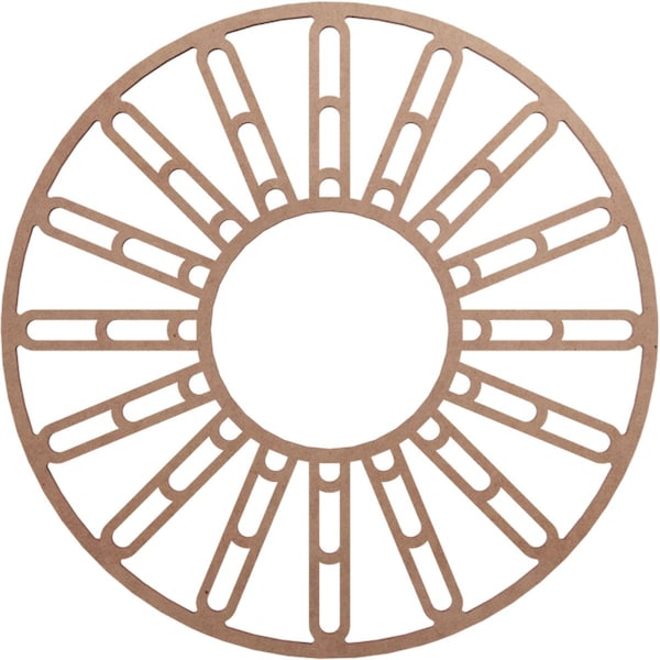 Ekena Millwork Hale Wood Fretwork Pierced Ceiling Medallion, Wood (Paint Grade), 18"OD x 6 1/2"ID x 3/8"T CMWP18X18X0375HHMF - main